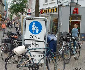 Zone, Rad frei, Zeiten